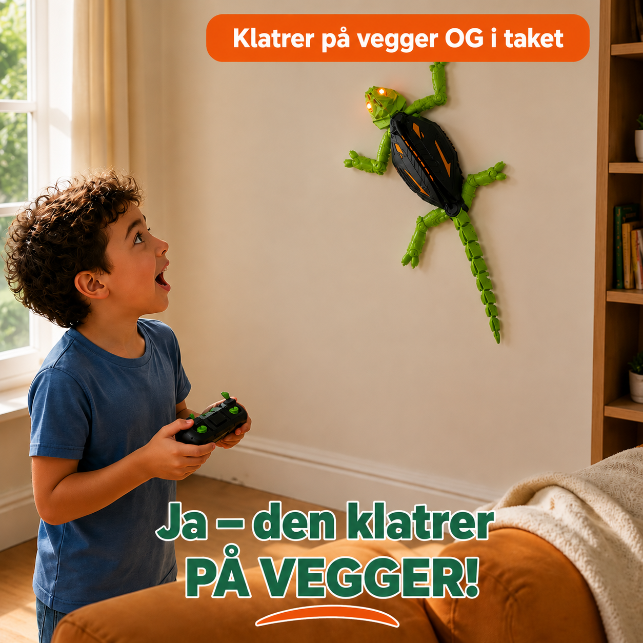 GeckoGo™ – Den radiostyrte gekkoen som klatrer på vegger og i taket