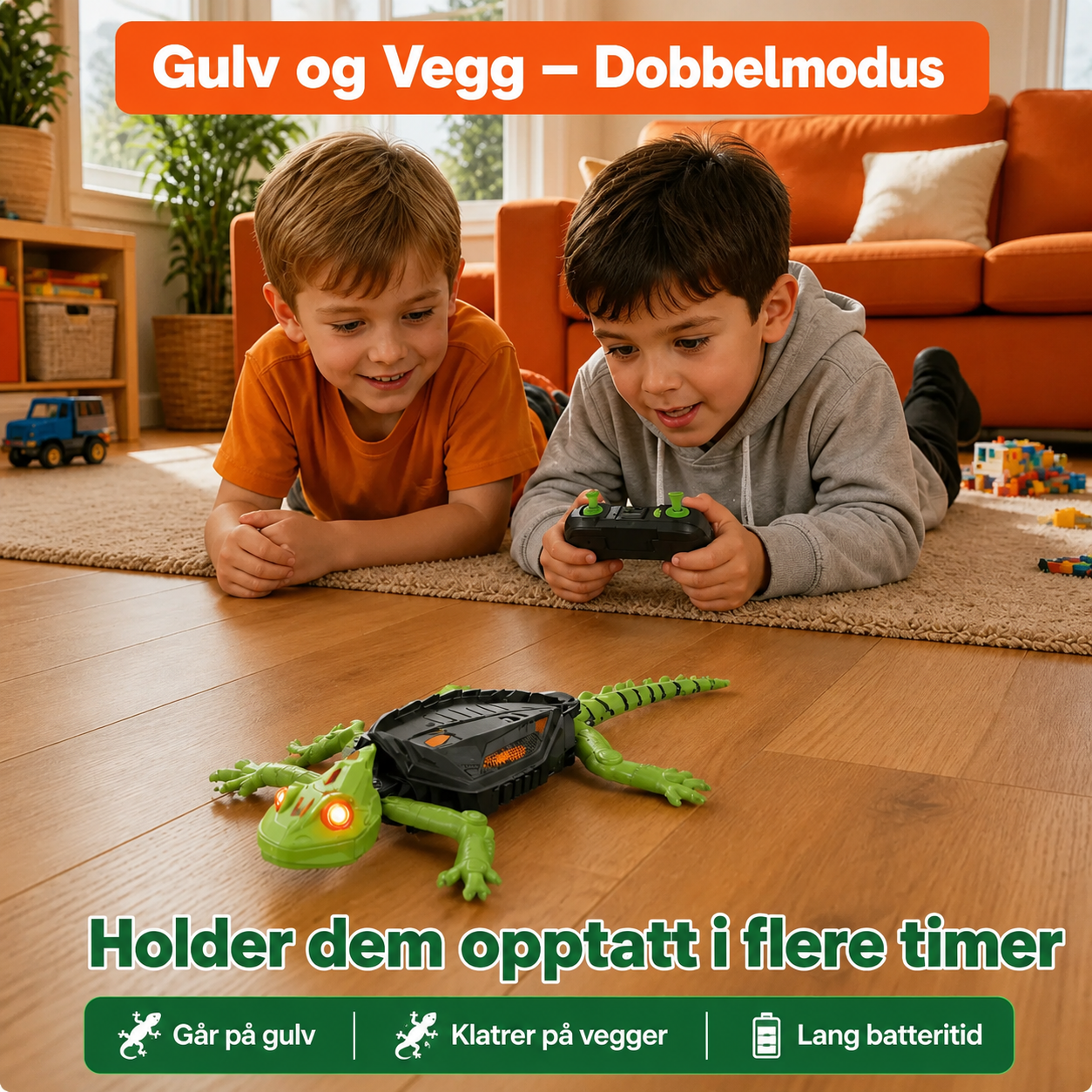 GeckoGo™ – Den radiostyrte gekkoen som klatrer på vegger og i taket